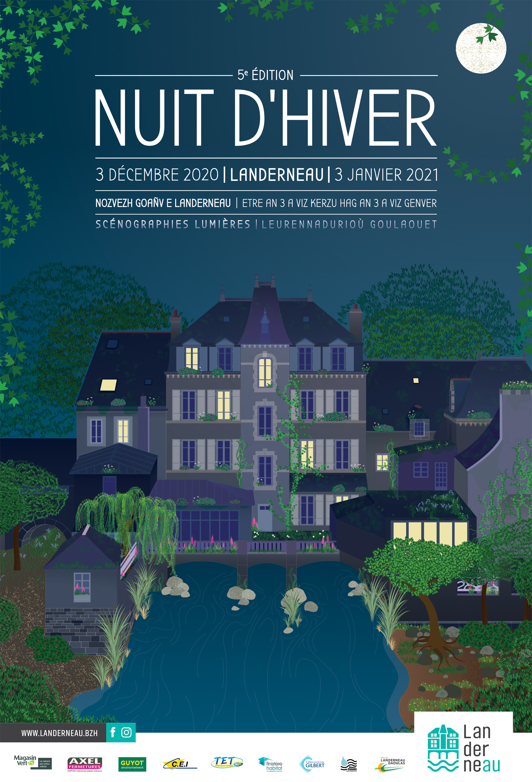 Affiche Nuit d'Hiver 2020 à Landerneau par Atelier Bruine
